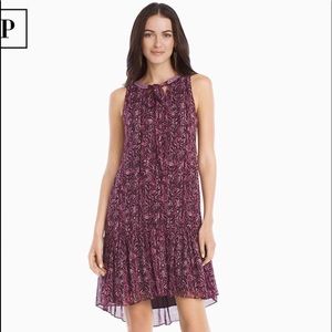 NWT Printed Tie-Neck Trapeze Dress  ⭐️HP Petites Party 9/29⭐️
